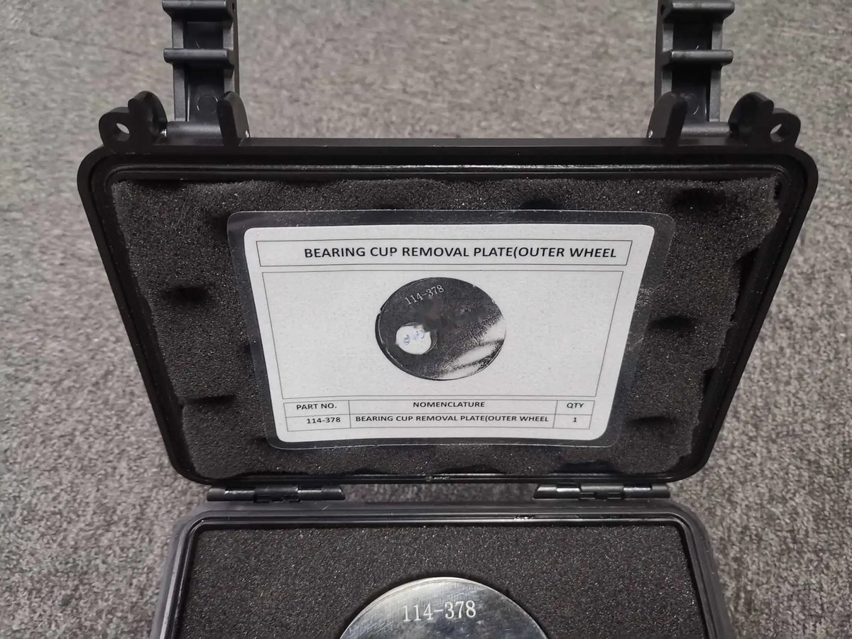 Bearing cup removal plate(outer wheel — P/N 114-378 — image 1