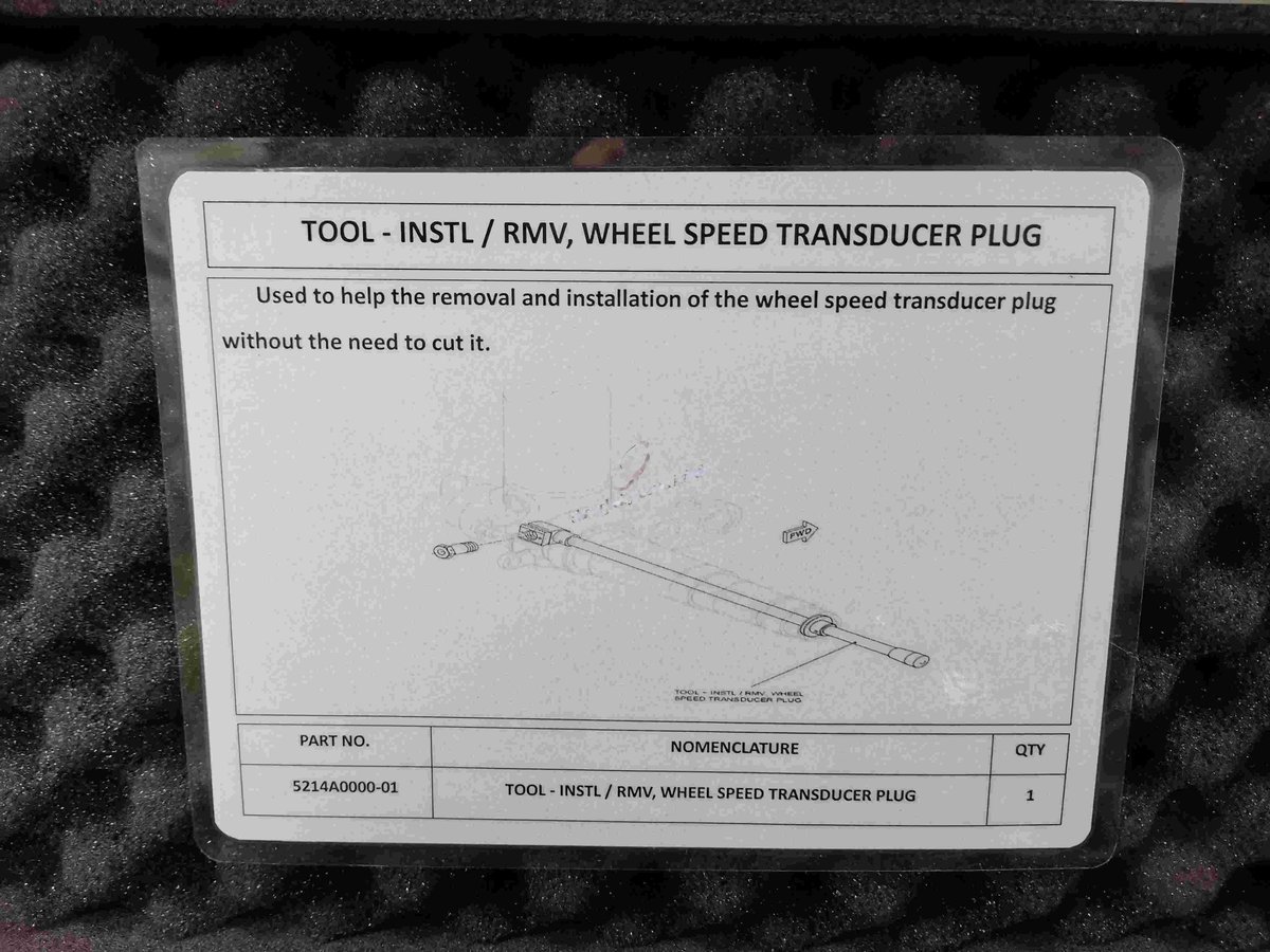 Used to help the removal and installation of the wheel speed transducer plug — P/N 5214A0000-01 — image 1