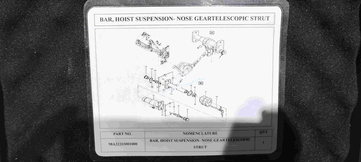 Bar, hoist suspension- nose geartelescopic strut — P/N 98A32203001000 — image 1
