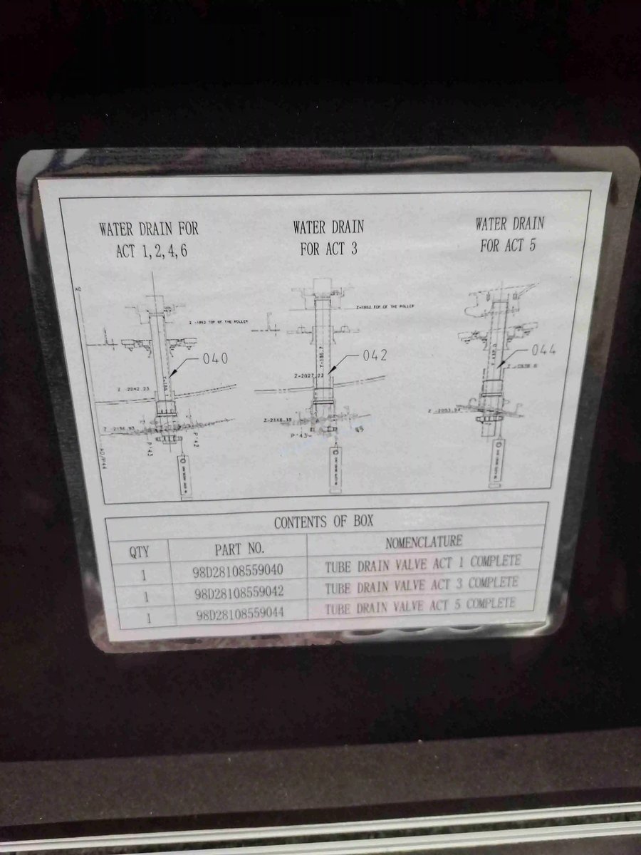 Tube drain valve act i complete — P/N 98D28108559000 — image 1