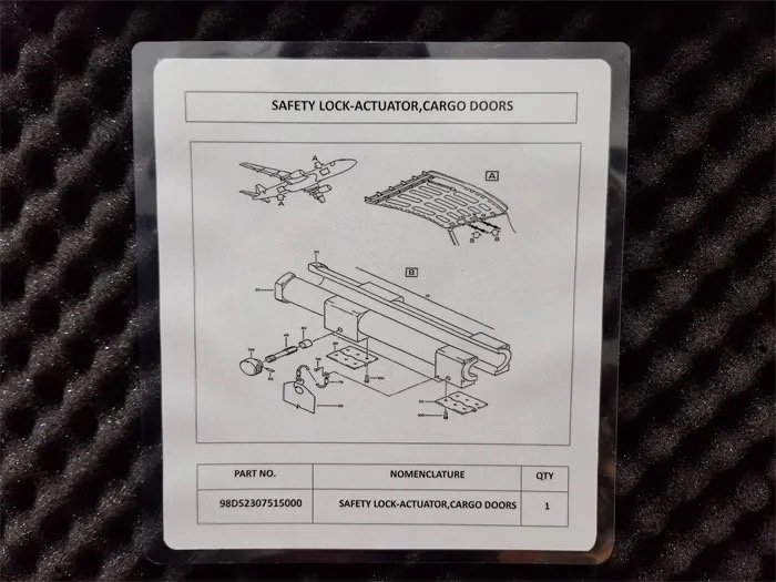 Safety lock-actuator, cargo doors — P/N 98D52307515000 — image 1