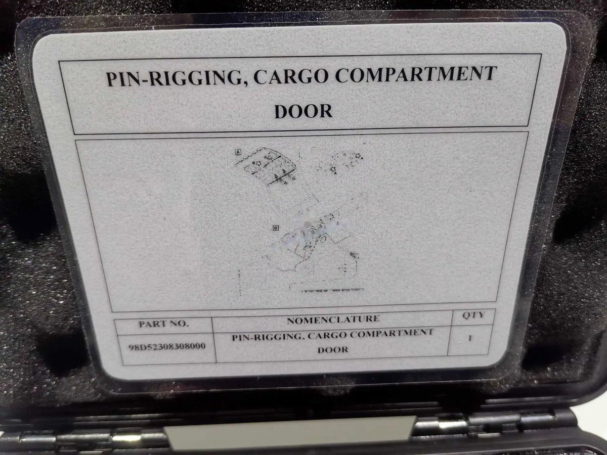 Pin-rigging, cargo compartment door — P/N 98D52308308000 — image 1