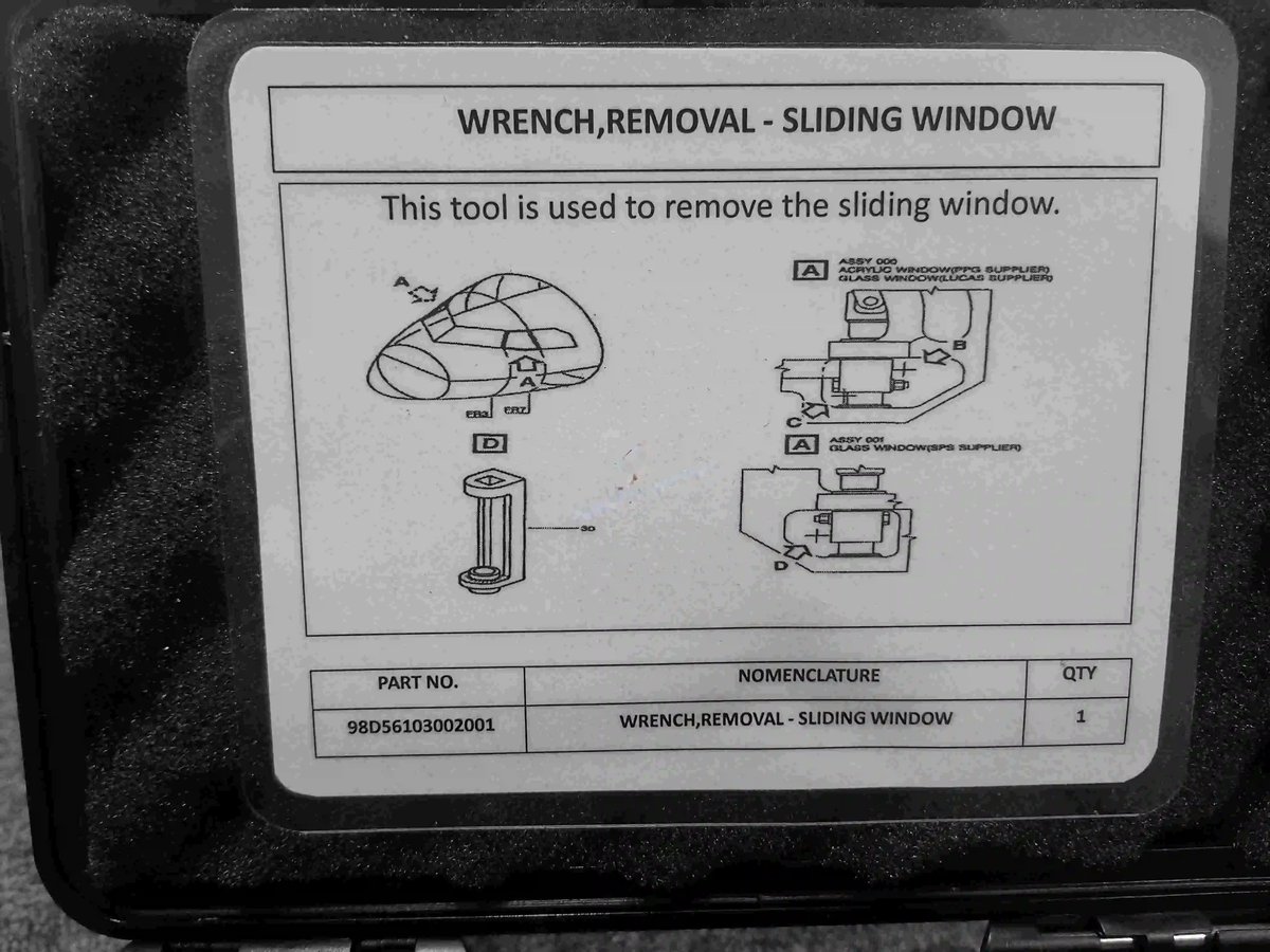 This tool is used to remove the sliding window — P/N 98D56103002001 — image 1