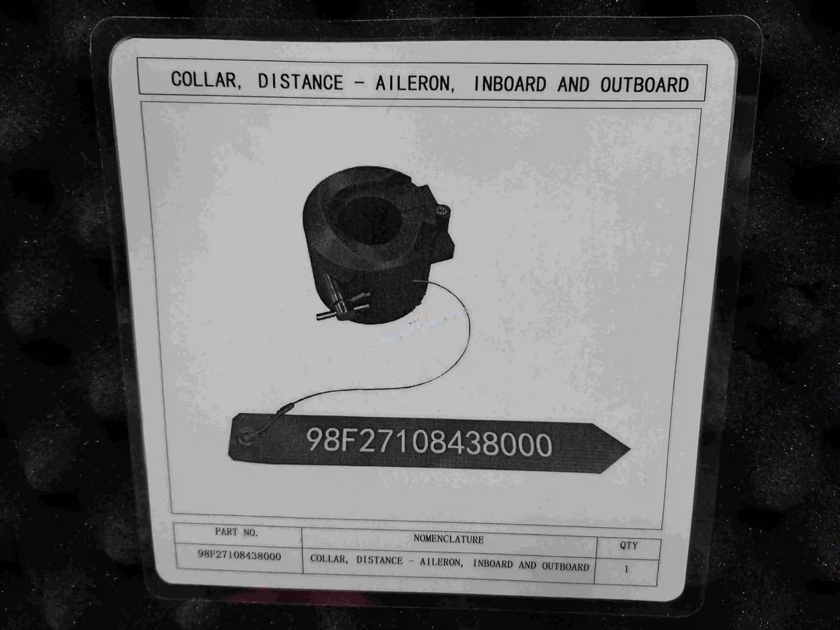 Collar, distance - aileron, inboard and outboard — P/N 98F27108438000 — image 1