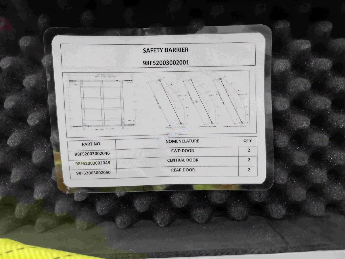 Safatey barrier pax door — P/N 98F52003002001 — image 1