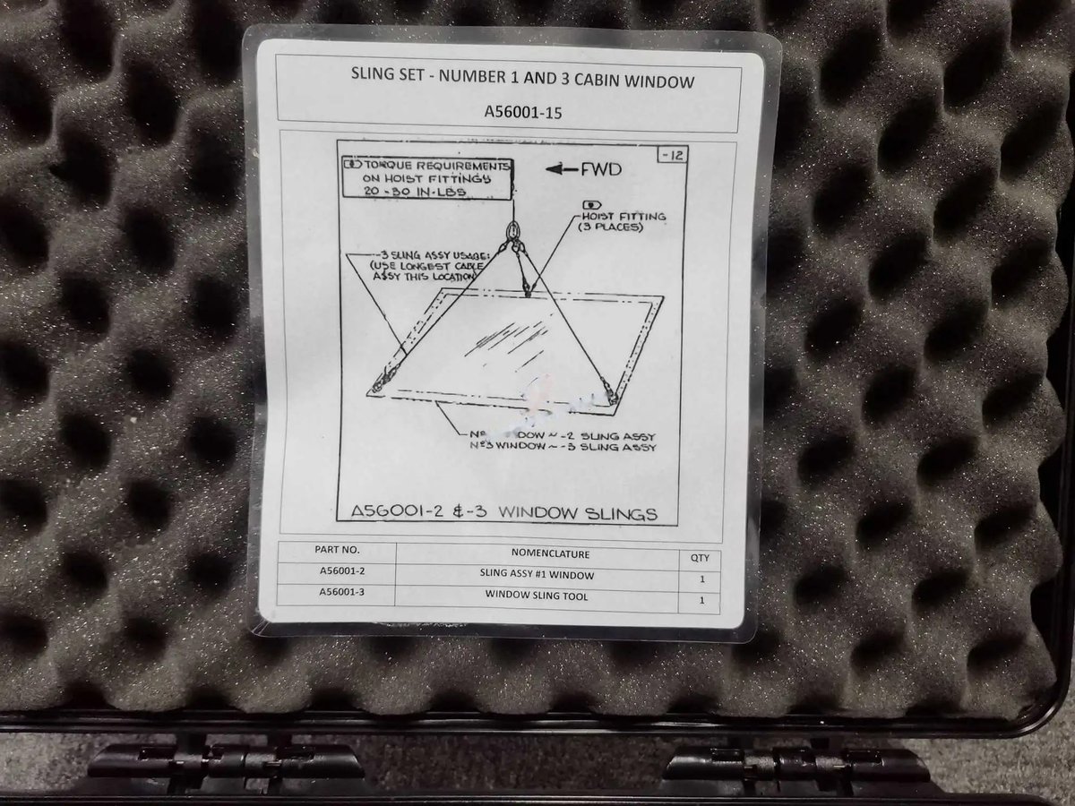 Sling set - number 1 and 3 cabin window — P/N A56001-15 — image 1