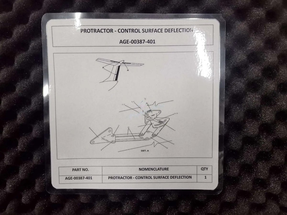 Protractor - control surface deflection — P/N AGE-00387-401 — image 1