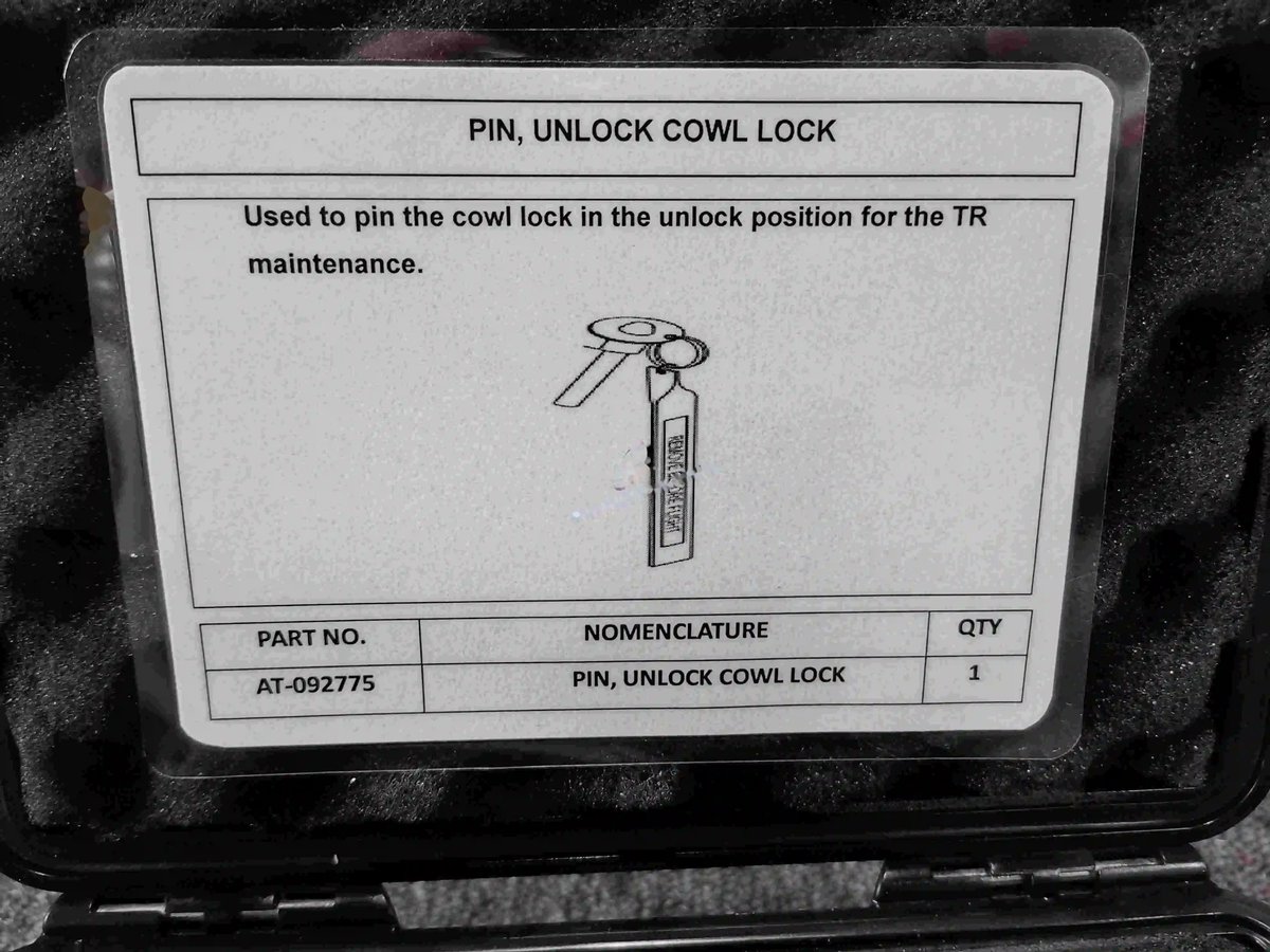 Pin, unlock cowl lock — P/N AT-092775 — image 1