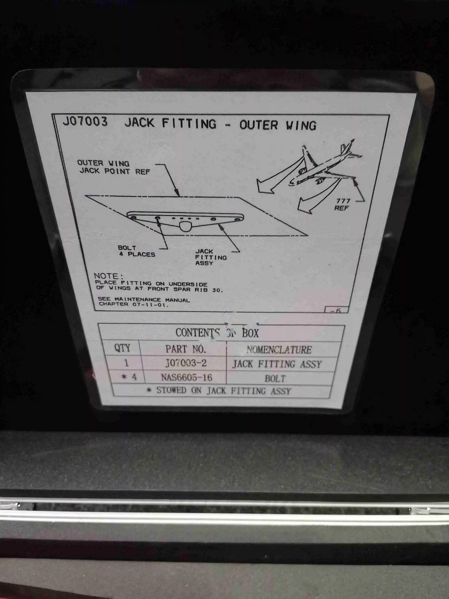 Jack fitting - outer wing — P/N J07003-1 — image 1