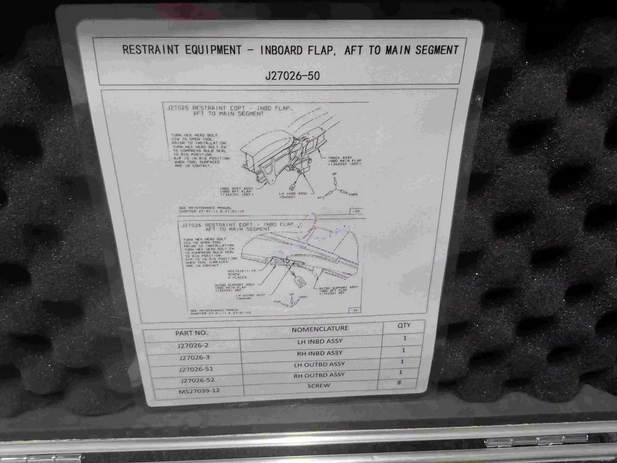 Restraint equipment - inboard flap, aft to main segment — P/N J27026-50 — image 1