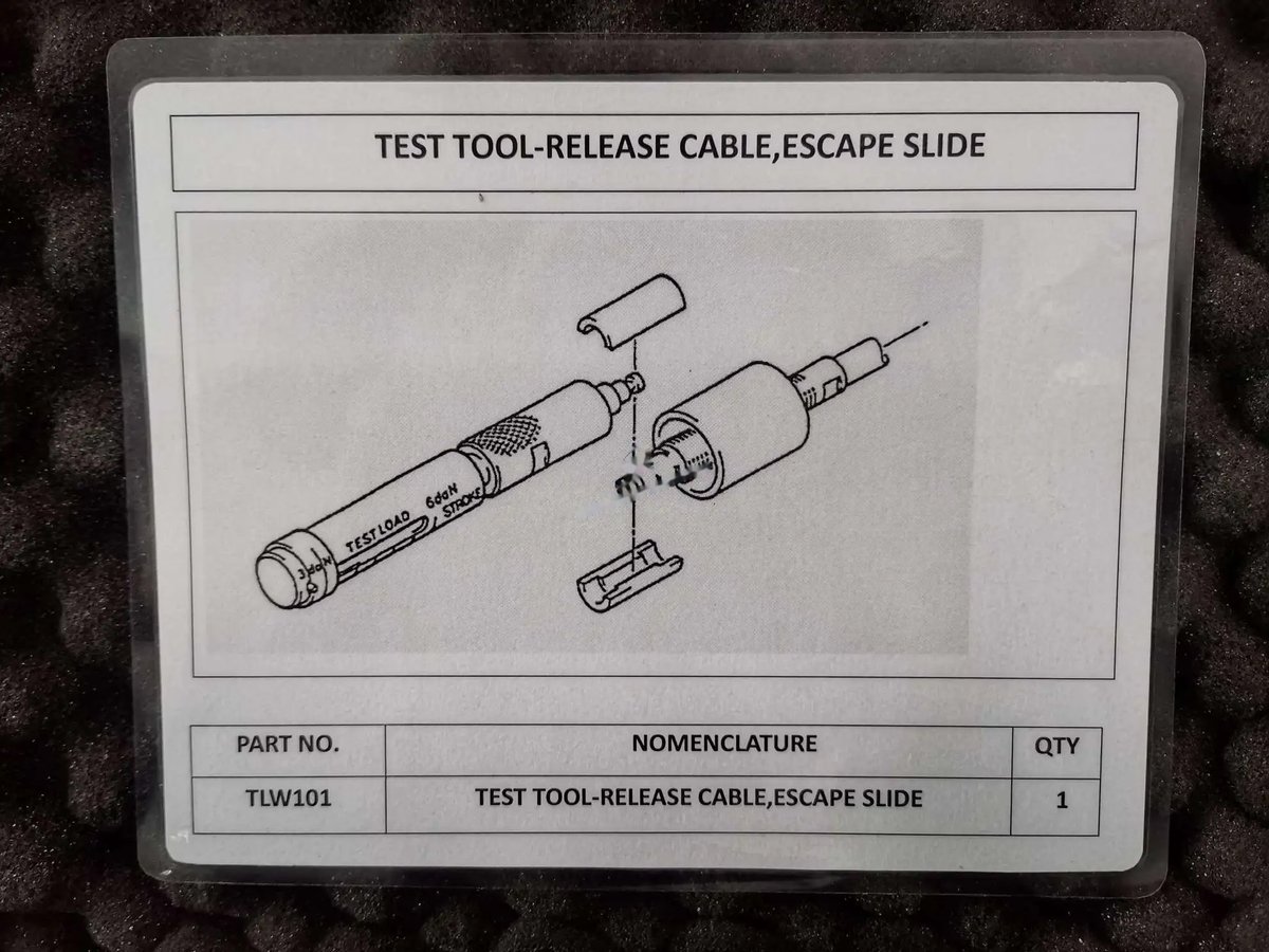 Test tool-release cable, escape slide — P/N TLW101 — image 1